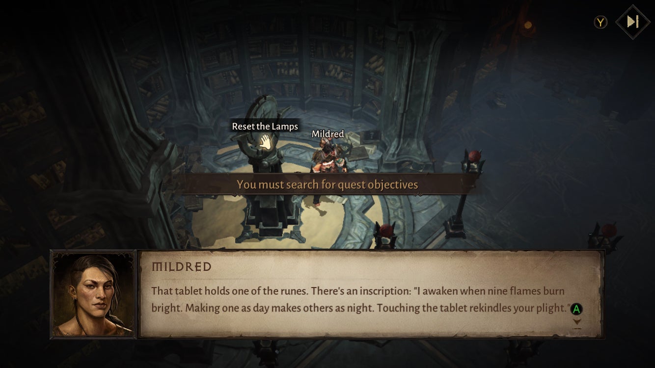 How to light all nine lamps in Diablo Immortal to solve Lost Runes puzzle